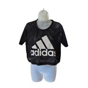 Adidas‎ Womens Crop Black Mesh T-Shirt